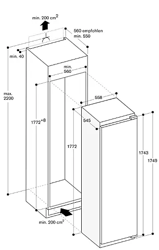 RT289200 Kühlschrank – Ausstellungsgerät | Serie 200 | Einbaugerät