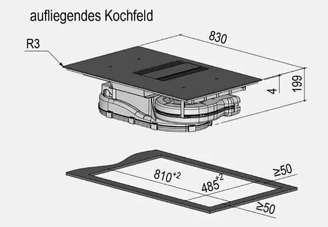 Neues Induktionskochfeld mit Muldenlüfter von Berbel