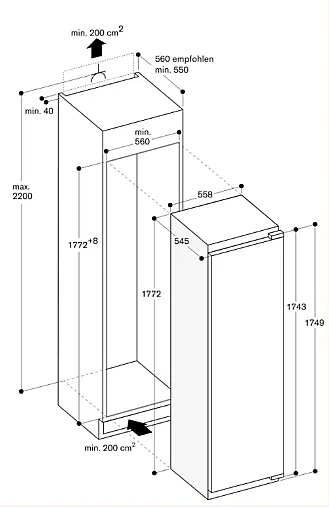 Einbau-Kühlschrank – Ausstellungsgerät | Serie 200 |