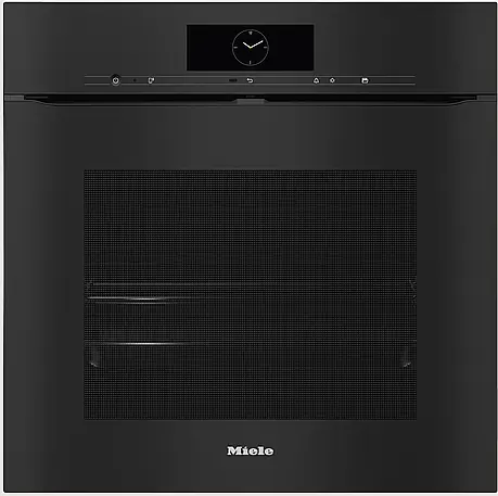Backofen mit Kamera und KI im Innenraum, grifflos, obsidianschwarz
