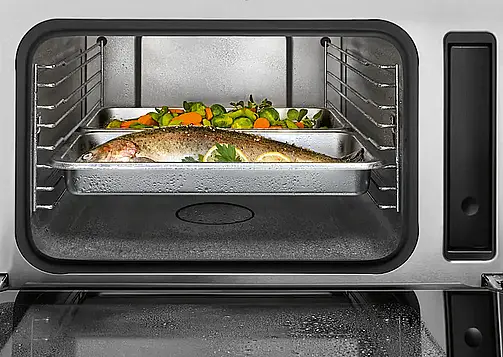Einbau-Dampfgarer für gesundes Kochen mit Automatikprogrammen und Vernetzung.
