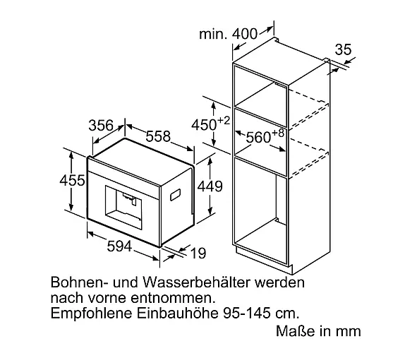 Bosch AccentLine Einbau- Kaffeevollautomat CTL836EC6 schwarz