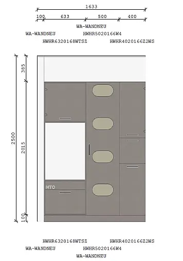 Schüller HWR-Modul Nova in Achatgrau