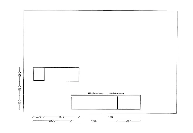 Exklusive Wohnwand / TV Board - LED-Beleuchtungen