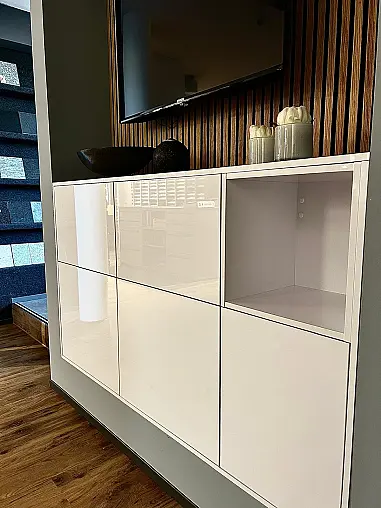 Griffloses Sideboard polarweiß glänzend