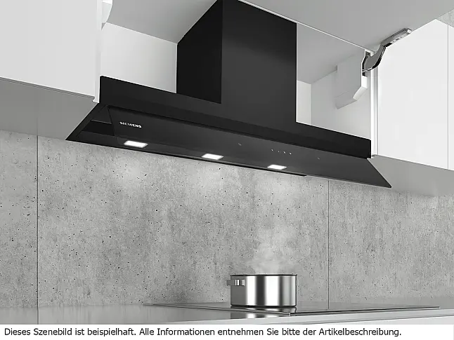 Integrierte Designhaube 90 schwarz