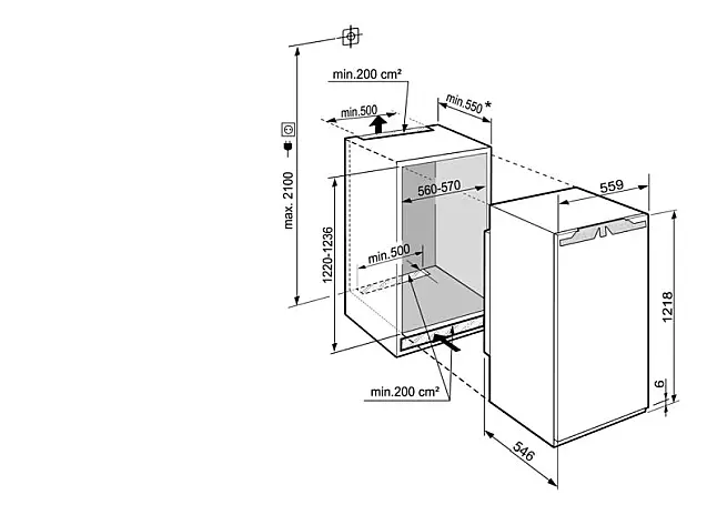 LIEBHERR Einbau-Kühlschrank weiß