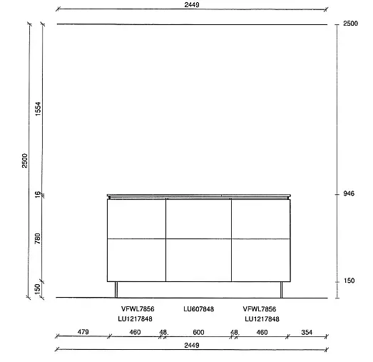AV 2070 Metallic hell gebürstet Lacklaminat + AV6000 GL samt Blau Mattlack - Systemat Smart Architektur Design