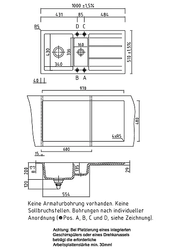 Einbauspüle, Polar