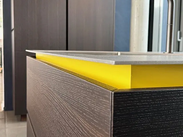 Spülblock mit Edelstahl Arbeitsplatte