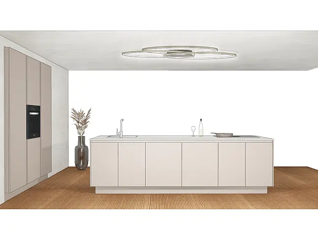 mit Quarzstein-Arbeitsplatte und Geräten von Bora und Miele