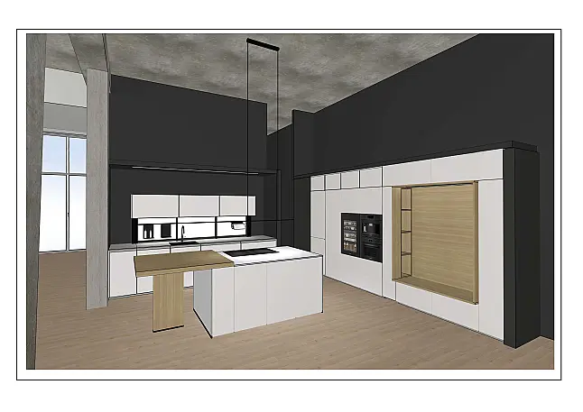 Exclusive Next125 Architektenküche mit Quarzstein Arbeitsplatte