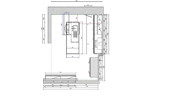 Moderne Grifflos Küche mit Wohnungsmöbeln