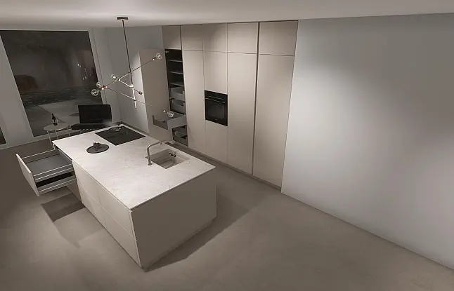 Moderne Insel-Küche inkl. Montage*, Keramik von Neolith, Geräte von Siemens