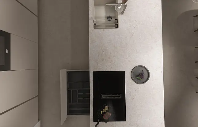 Moderne Insel-Küche inkl. Montage*, Keramik von Neolith, Geräte von Siemens