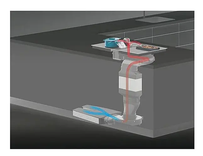 X Pure Flächeninduktions-Kochfeld mit integriertem Kochfeldabzug - Umluft