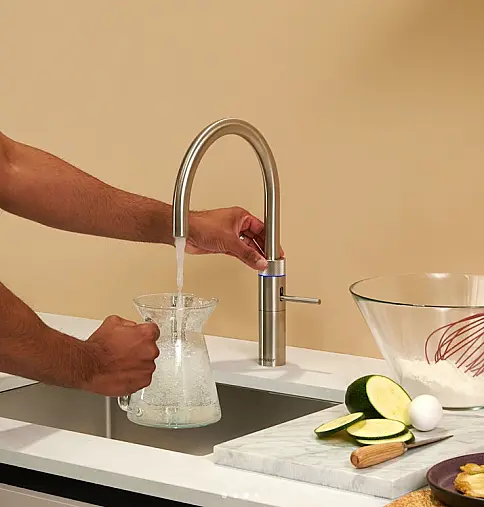 Quooker Fusion Round (Voll-Edelstahl) inkl. PRO3 &amp; CUBE – Das 5-in-1 Komplettset