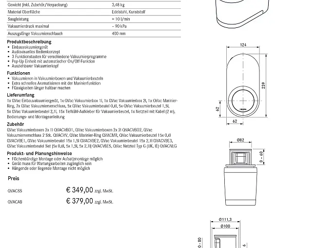 Bora Einbau Vakuumierer