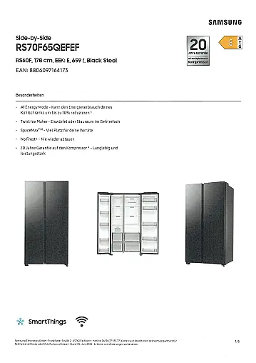 Side-by-Side Premium Black Steel! Ausstellungsmuster!