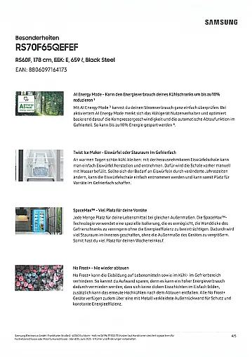 Side-by-Side Premium Black Steel! Ausstellungsmuster!