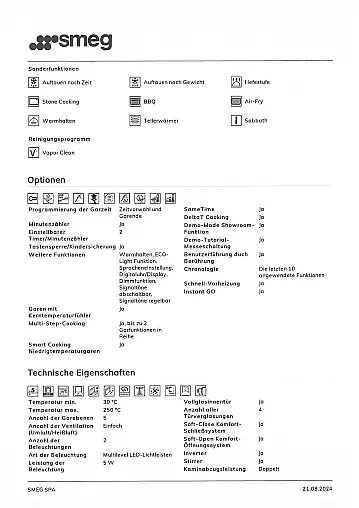 Einbaubackofen mit Mikrowelle und Dampfgaren Neptun Grey Multifunktionsgerät