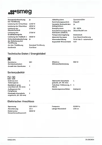 Einbaubackofen mit Mikrowelle und Dampfgaren Neptun Grey Multifunktionsgerät