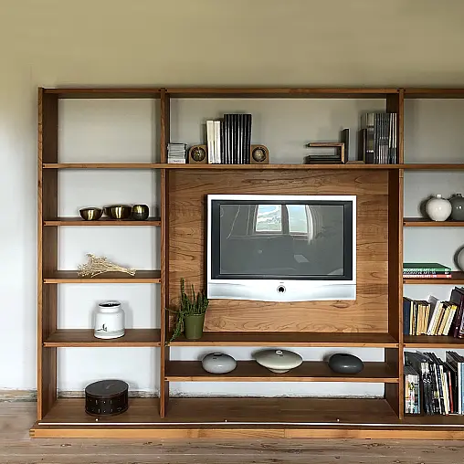 Massivholz Wohnwand und Bücherregal