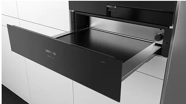 Wärmeschublade 60 x 14 cm Schwarz, Edelstahl