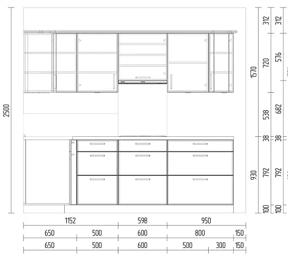 L- Küche 310- 255 cm mit Gerätblock 125 cm, Lack Magnolia, schlichtes Design, hochgebauter Geschirrspüler, Keramikspüle, tolle Ausstattung