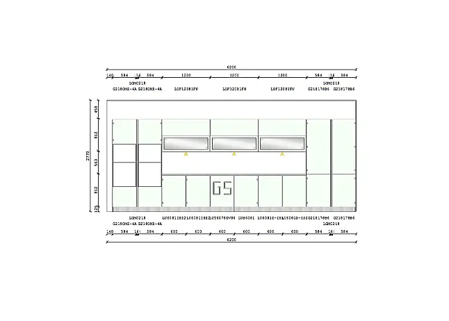 Küche mit Glasfronten und Lackierten Umfeld