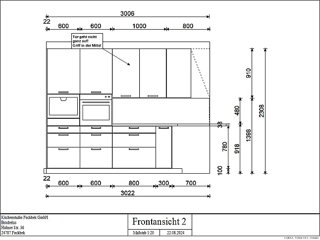 Moderne L-Küche mit Kochblock