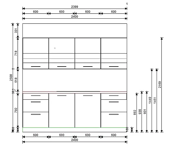 Designerstück mit Insel, 2 Zonen Backofen und Kochfeldabzug in Seidengrau Hochglanz Lacklaminat 1324