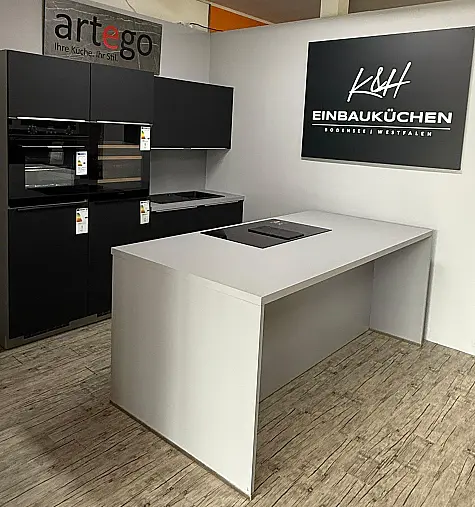 Marken Einbauküche, Küche Schwarz matt, komplett mit E-Geräten, Sofort Verfügbar!