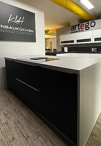 Marken Einbauküche, Küche Schwarz matt, komplett mit E-Geräten, Sofort Verfügbar!