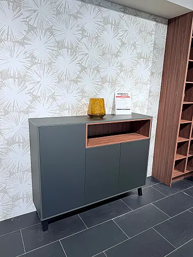 Elementa Concept130 Sideboard in Grün Metallic &amp; Walnuss Natur