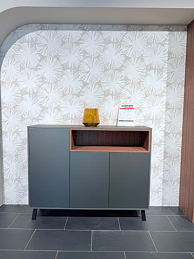 Elementa Concept130 Sideboard in Grün Metallic &amp; Walnuss Natur