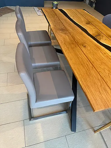 Stuhl Zesen mit Gestell in Edelstahl, Bezug schlamm dunkel