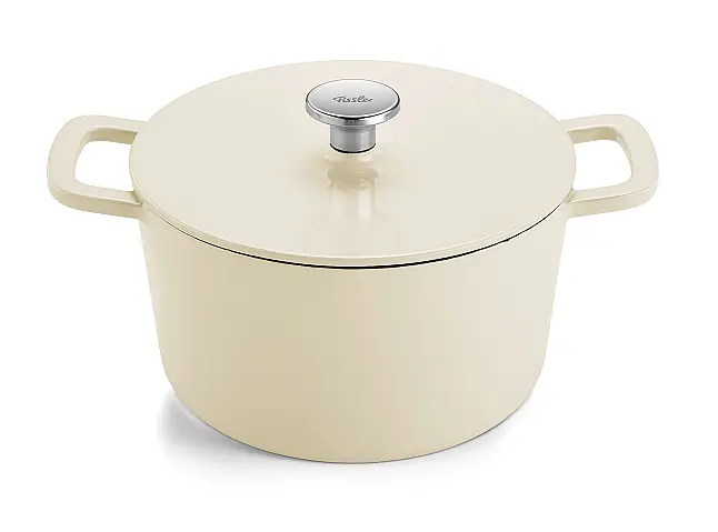 Fissler Moments Collection Gusseisen Topf 24 cm Elfenbeinweiß