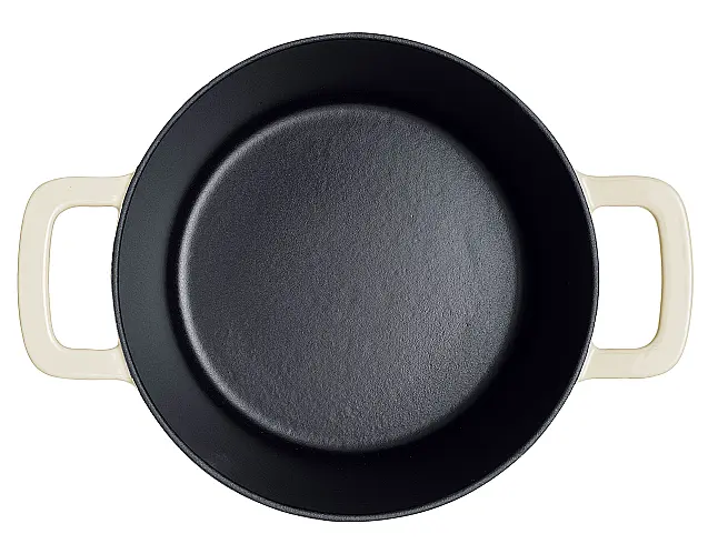 Fissler Moments Collection Gusseisen Topf 24 cm Elfenbeinweiß