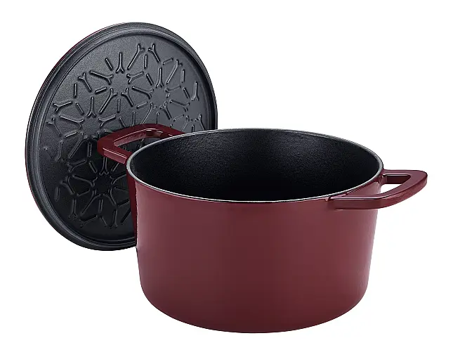 Fissler Moments Collection Gusseisen Topf 24 cm Burgunderrot