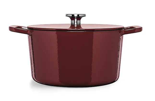 Fissler Moments Collection Gusseisen Topf 24 cm Burgunderrot