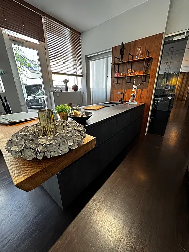 Leicht Kücheninsel Steinoptik, Holzpanel, Urholztheke
