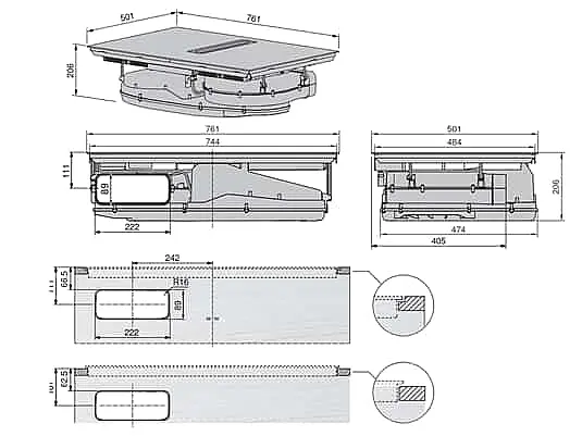 V-ZUG CombiCookTop V4000 I804 Kochfeldabzug Induktion