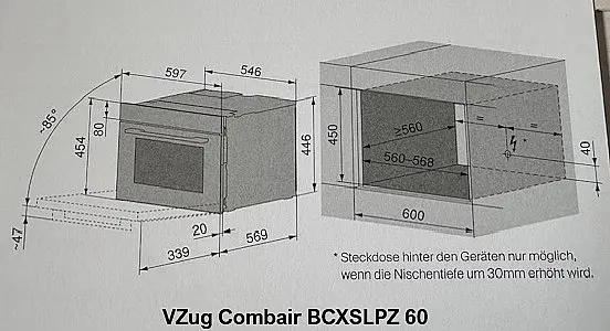 V-Zug BCXSLPZ60 Combair XSL 60