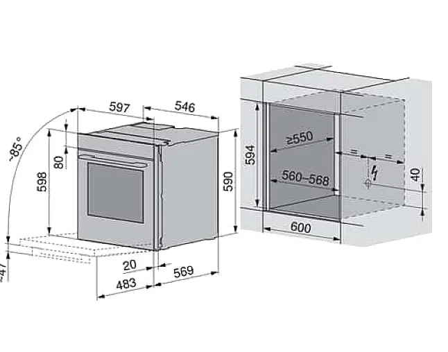 V-Zug Combair V6000 60 AutoDoor Platinum