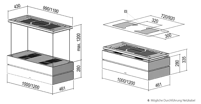 berbel Deckenlifthaube Skyline Edge Base BIH 120 SKE-B permalyt® 1050549 Glas schwarz
