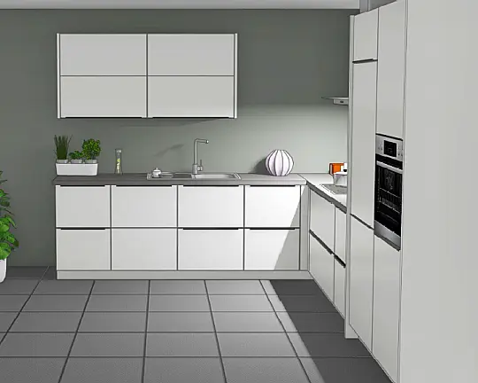 Moderne Küche Front Glas satiniert - Murano