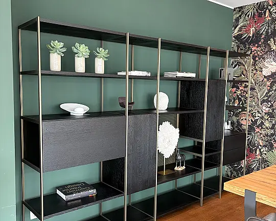Regalsystem / Barfach / Eiche schwarz gebeizt / Alu Bronze eloxiert - BC 06 Room