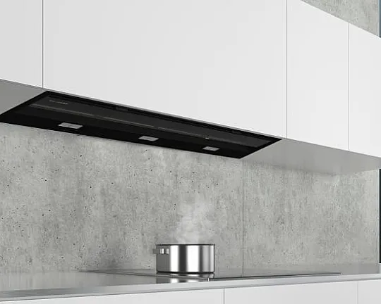 iQ500 Integrierte Designhaube 90 cm Klarglas schwarz bedruckt   ***480*** - LJ97BAM60