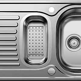 Blanco TIPO 6 S BASIC, Edelstahl Naturfinish mit Ablauffernbedienung und Schale